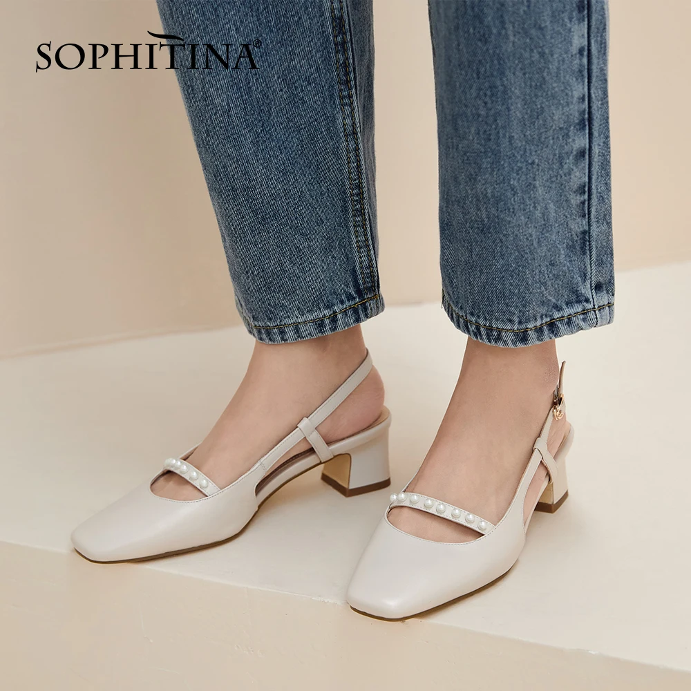 Женские модельные туфли SOPHITINA повседневные уличные туфли-лодочки с квадратным