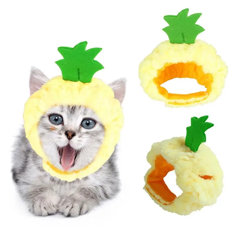 

Kapmore 1pc Plush Pet Hat Creative Lovely Pineapple Shape Pet Costume Hat Pet Costume Accessories Pet Supplies Party Dress Up