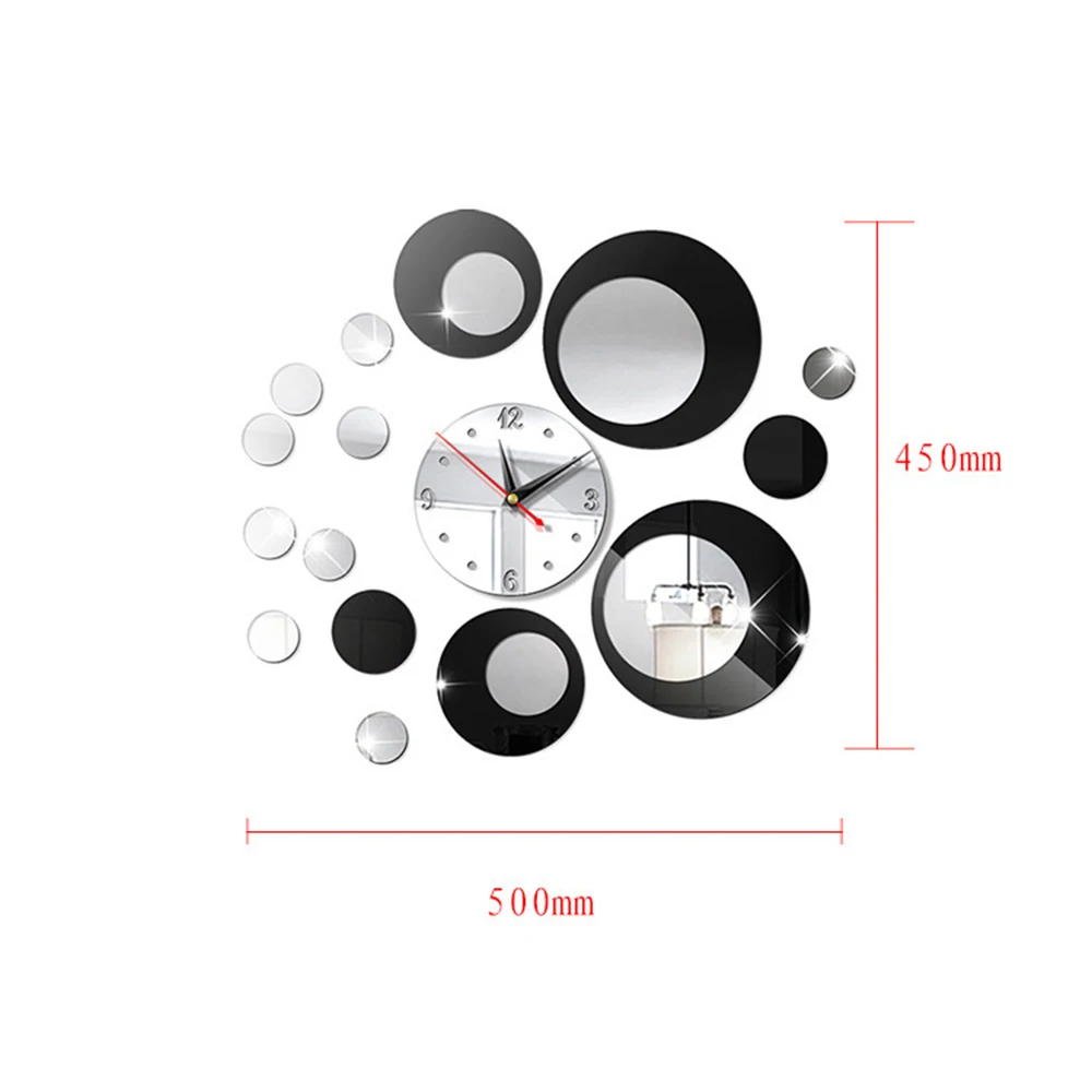 

3D Wall Clock Mirror Wall Stickers Big Decorative Kitchen Clocks Acrylic Stickers Self Adhesive Hanging Watch Decor Living Room