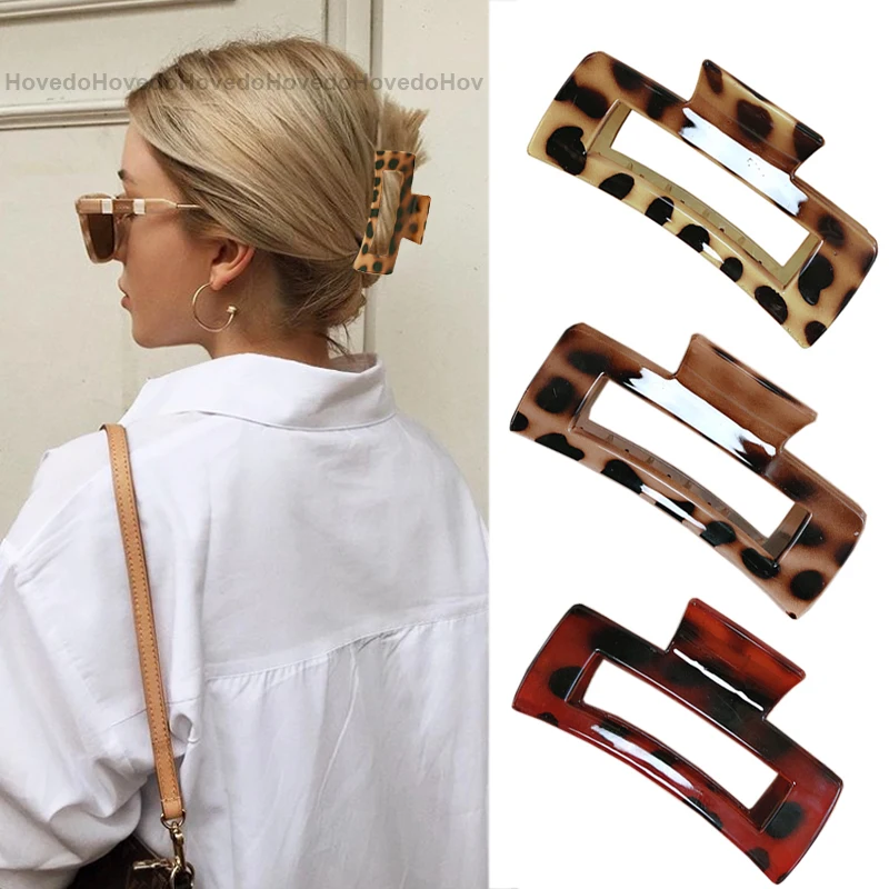 Заколки крабы женские винтажные пластиковые с геометрическим дизайном| |