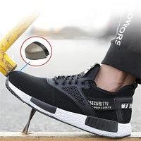 fall mens steel head work safety shoes anti puncture safety boots mens breathable lightweight industrial mens casual shoes