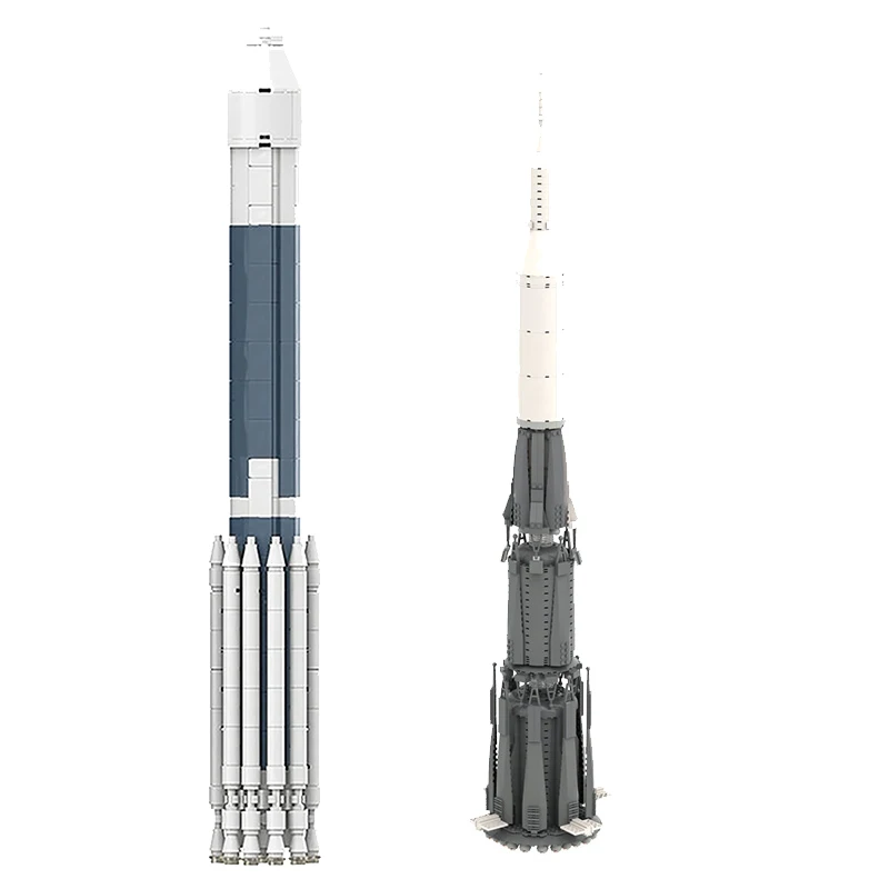 

Moc Space Lunar Rocket Building Blocks Moon Apollo Saturn V Outer Model Carrier Toy for Launch Tower Bricks For Kids Toys Gifts