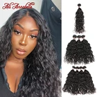 Перуанские волнистые человеческие волосы, 134 пучка, 100% человеческие волосы, волнистые волосы, пряди