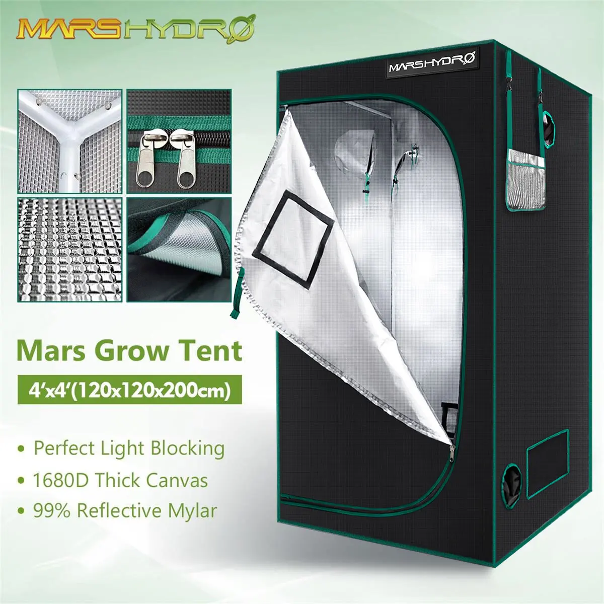 Pаспродажа 120x120x200 см тент для выращивания 1680D гидропоники лампа внутреннего сада, водостойкая Светоотражающая майларовая теплица Нетоксичная комната