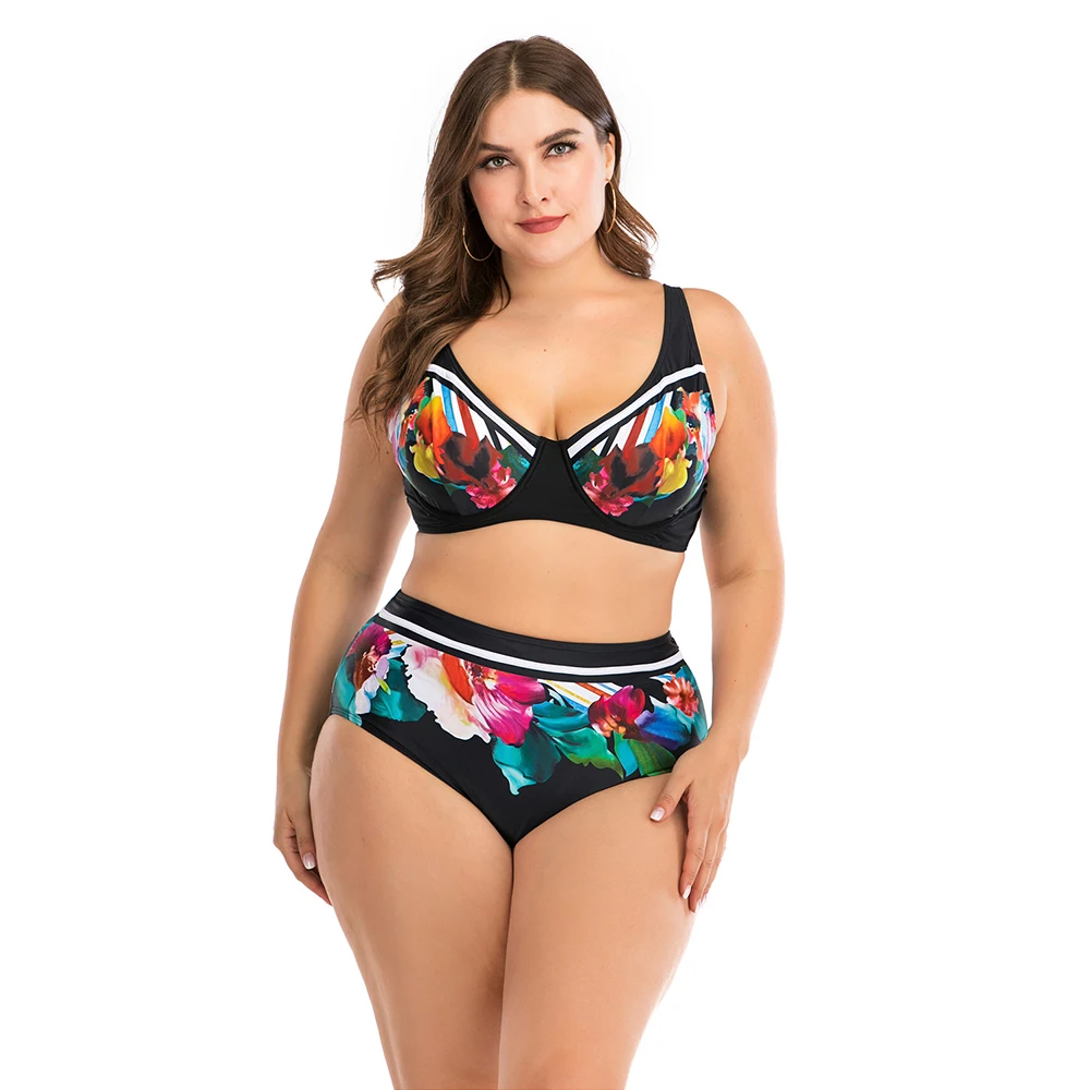 Сексуальные бикини для женщин купальный костюм размера плюс с высокой талией