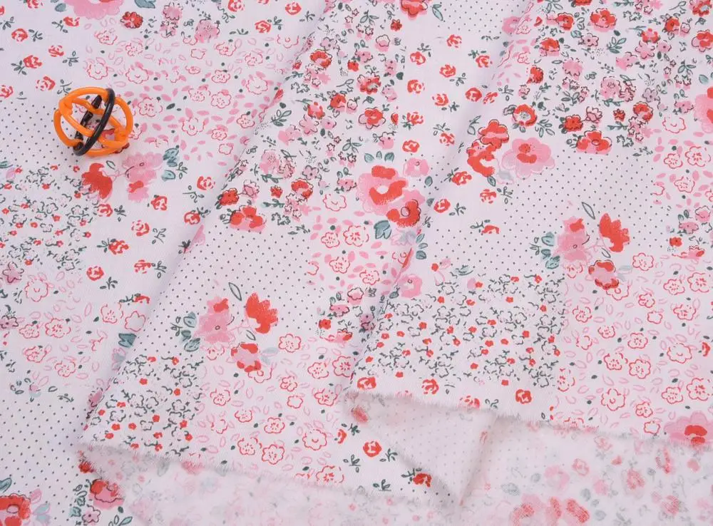 Жёлтый розовый синий цветок хлопок твил сделай сам шитье для детей лоскутное