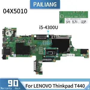 pailiang laptop motherboard for lenovo thinkpad t440 nm a102 04x5010 mainboard core sr1ed i5 4300u ddr3 free global shipping