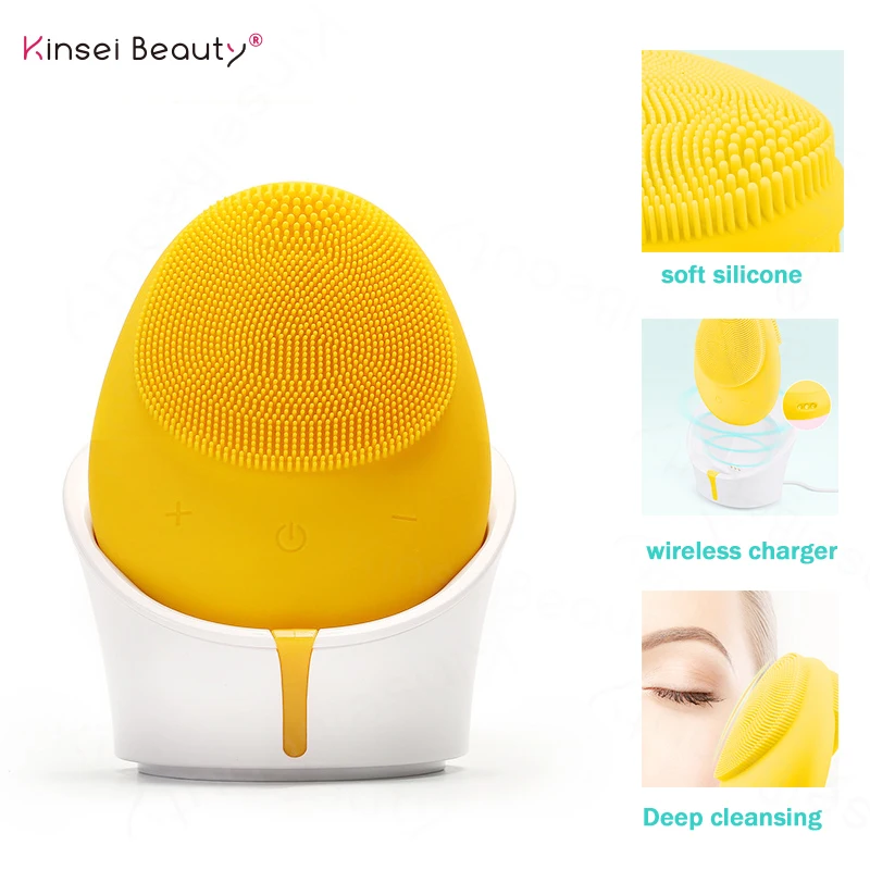 

Face Cleansing Brush Silicone Facial Cleansing Brush Sonic Face Brush Pore Acne Blackhead Cleanser Wireless Rechargeable