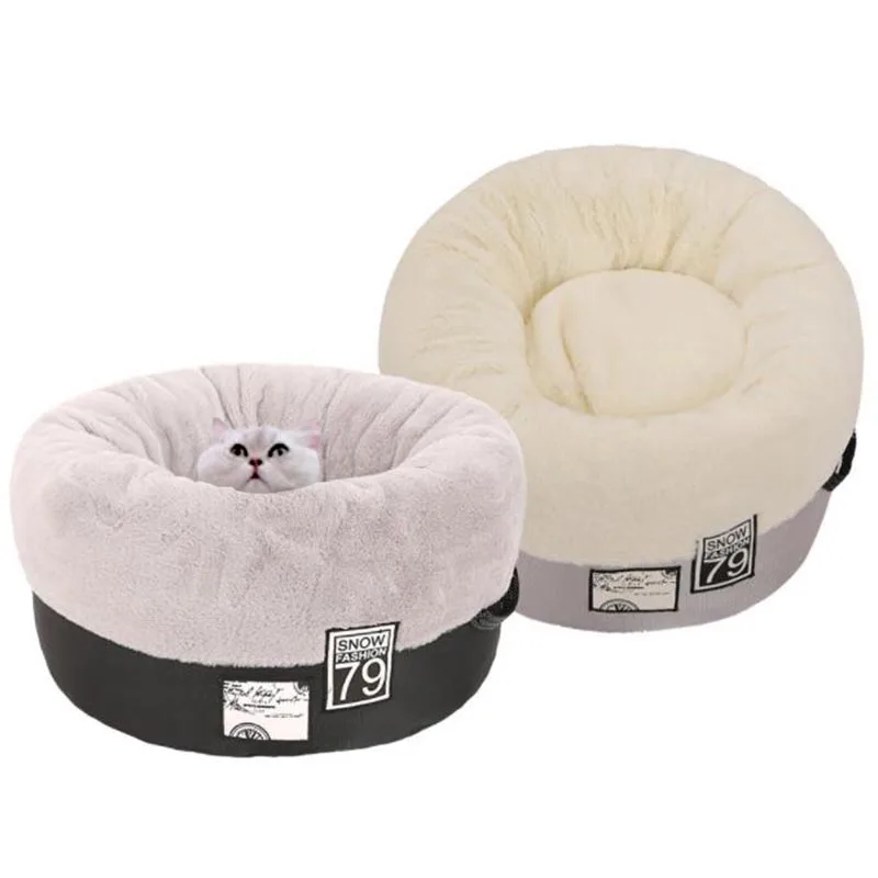 Круглый домик для домашних животных Marshmallow моющаяся Нескользящая кровать из