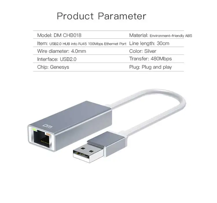 USB2.0 к RJ45 ethernet порт концентратор CHB018 нет необходимости драйвер Поддержка mac и windows