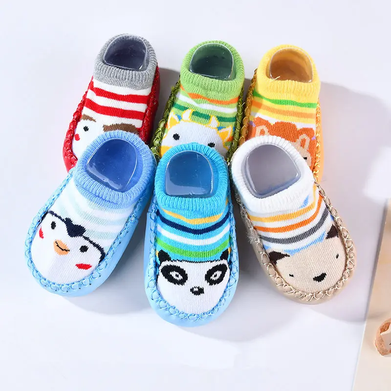 

Baby Socks Shoes Children Infant Cartoon Socks Baby Gift Kids Indoor Floor Socks Leather Non-Slip Thick Towel Socks
