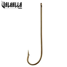 VALHALLA 50pcs/lot Saltwater Fishing Hook Brown Color Single Hooks High-Carbon Steel Fishhook High Strength 1#-12# Hooks Tackle