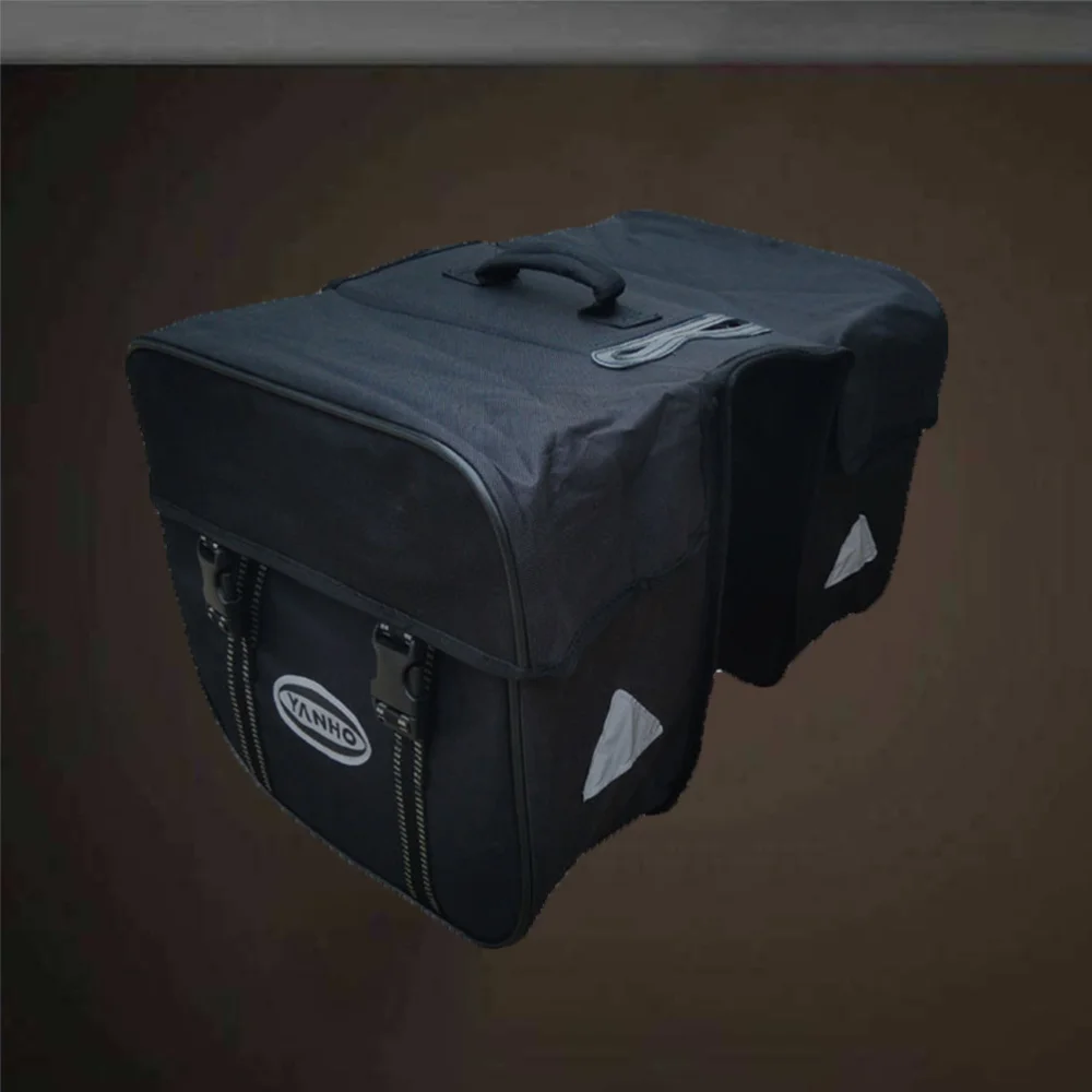 

Double Side Rear Back Bag Waterproof Wear-resistant Mountain and Road Bike Tail Seat Bag(Black)