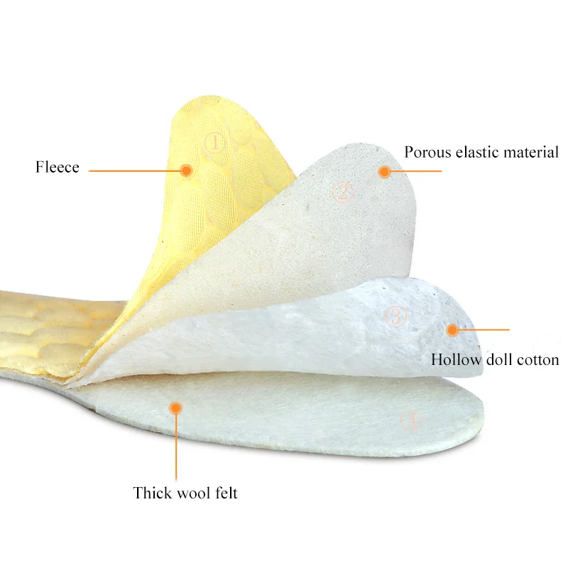 Теплая стелька Подогреваемые кашемировые термостельки Утолщенные мягкие