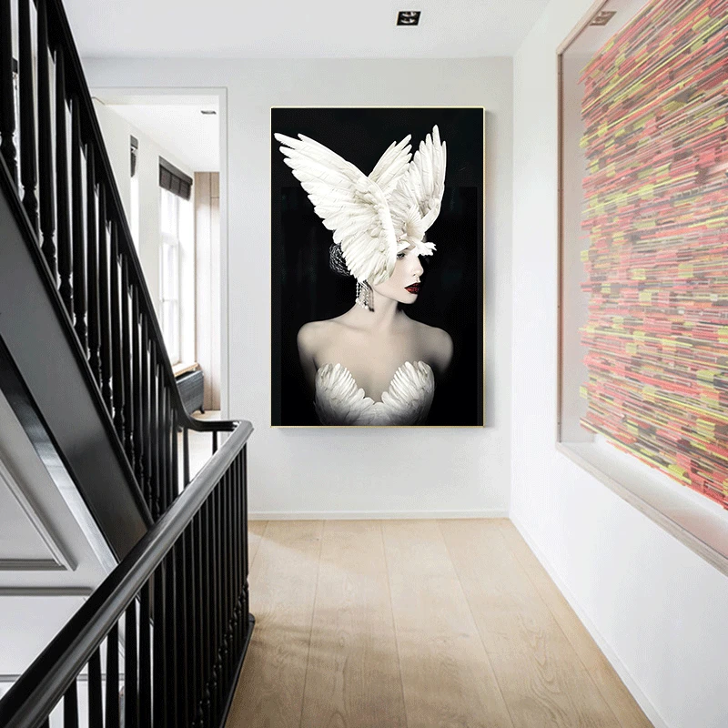 

Canvas Painting Decor Painting Oil Painting Wall Picture Poster Modern Wall Art Picture Canvas Art Plume Naked Women Picture