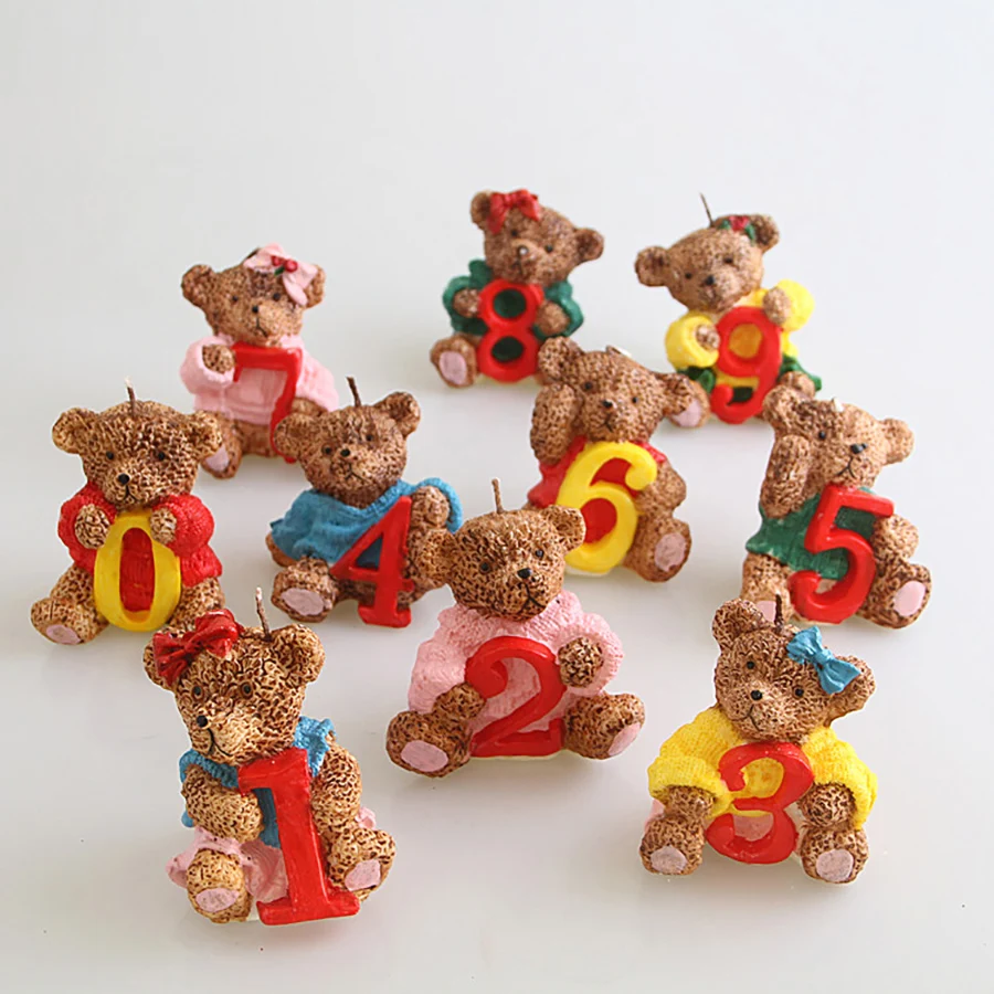 С днем рождения свеча медведь мультфильм номер творческая романтическая