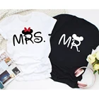 Женская футболка с надписью Mr And Mrs