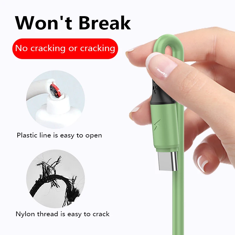 Новый 3-в-1 жидкий силиконовый кабель для передачи данных зарядный TPE эластичный