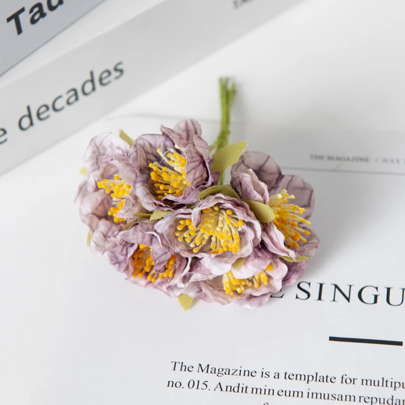 

12 шт. искусственные цветы, украшение для дома, шелковые тычинки сливы Bossom, рождественские декоративные цветы, венки, свадебные праздничные принадлежности