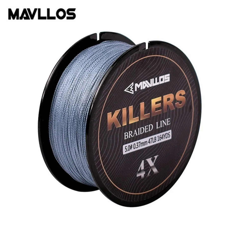 Плетеная рыболовная леска Mavllos 150 м/220 м 4 пряди 0 06 6 мм 121Lb сверхпрочная