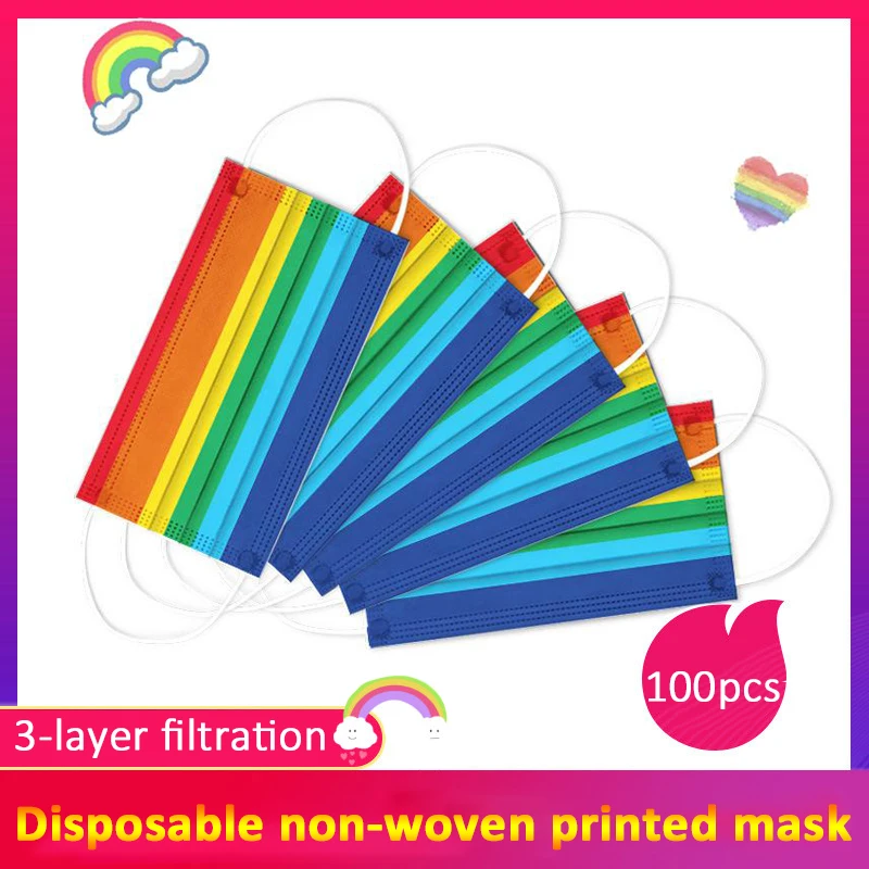 Маска одноразовая Нетканая 3-слойная с фильтром для лица дышащие Желтые красные