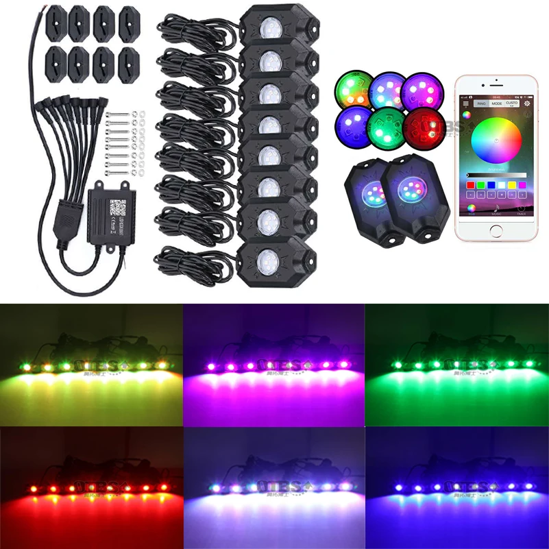 RGB светодиодный светильник рок комплект с телефоном и приложением Режим музыки