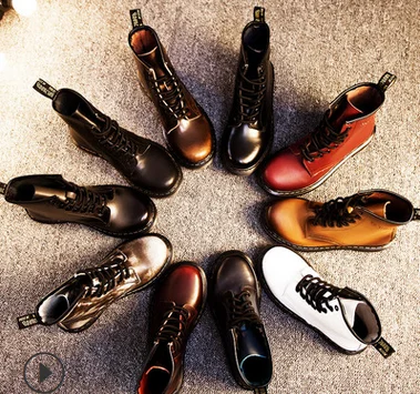 

2020 New Fashion Women Ankle Boots Martin boots Spring Autumn Low heels Genuine leather women shoes Boots Factory Hot Sale
