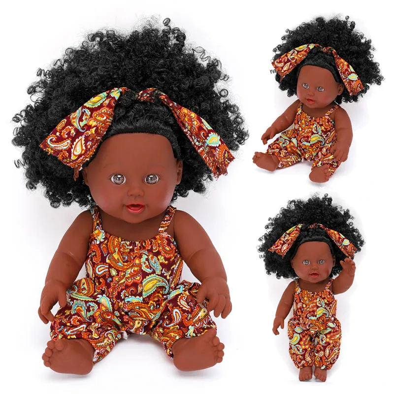 30 см черные детские куклы поп африканские реборн силиконовые виниловые