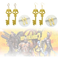 game border lands earring for women men golden key metal pendants eardrop hanging dangle female charm gifts jewelry accessories