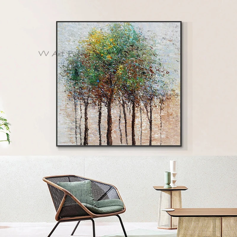 Знаменитая ручная работа картина маслом дерева холст красочная палитра природа