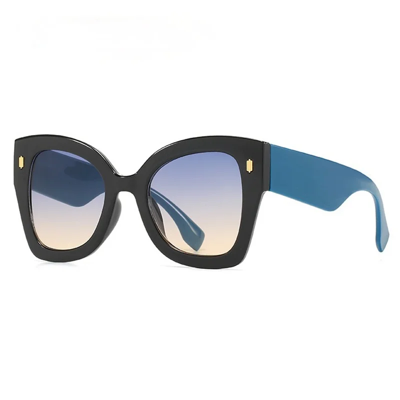 Женские солнцезащитные очки в стиле пэчворк большие квадратные кошачий глаз с