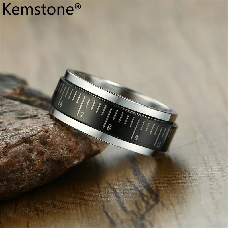 Kemstone креативные ювелирные изделия 8 мм нержавеющая сталь черная линейка