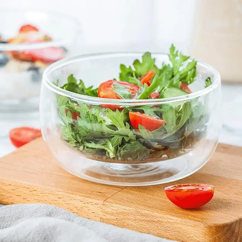 Durable Double Wall Glass Clear Handmade Food Containers Dessert Bowl Healthy Pudding Bowls Jelly Insulated Shot | Дом и сад