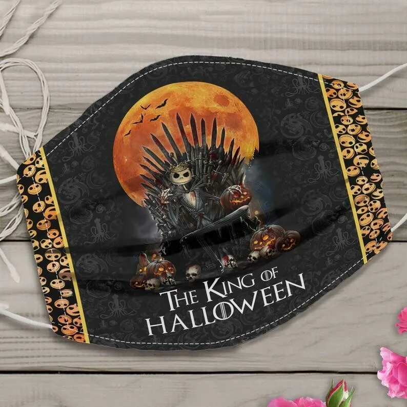 

Creative Design The King of Halloween Jack Skellington Mouth Covering Washable Reusable Fabric Face Mask with Filter