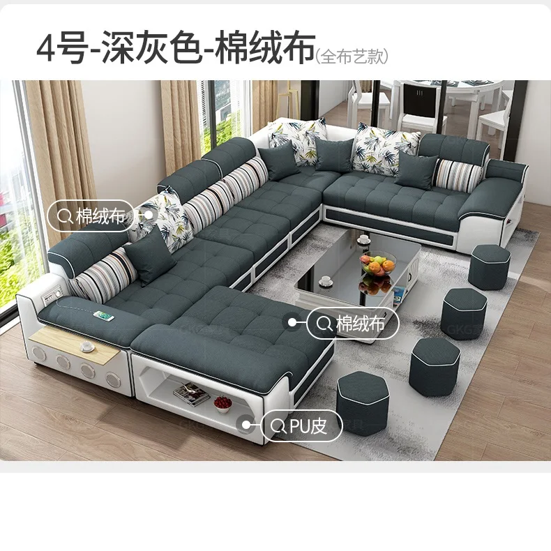 Бархатные диваны hanf из льняной пеньковой ткани секционные для гостиной набор