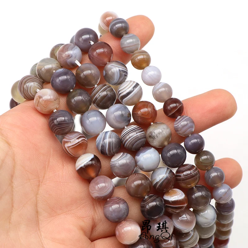 

Natural Stone Botswana Sardonyx Agates Round Loose Beads For Jewelry Making 15" Strand Bracelet Necklace 6 8 10 12MM Pick Size
