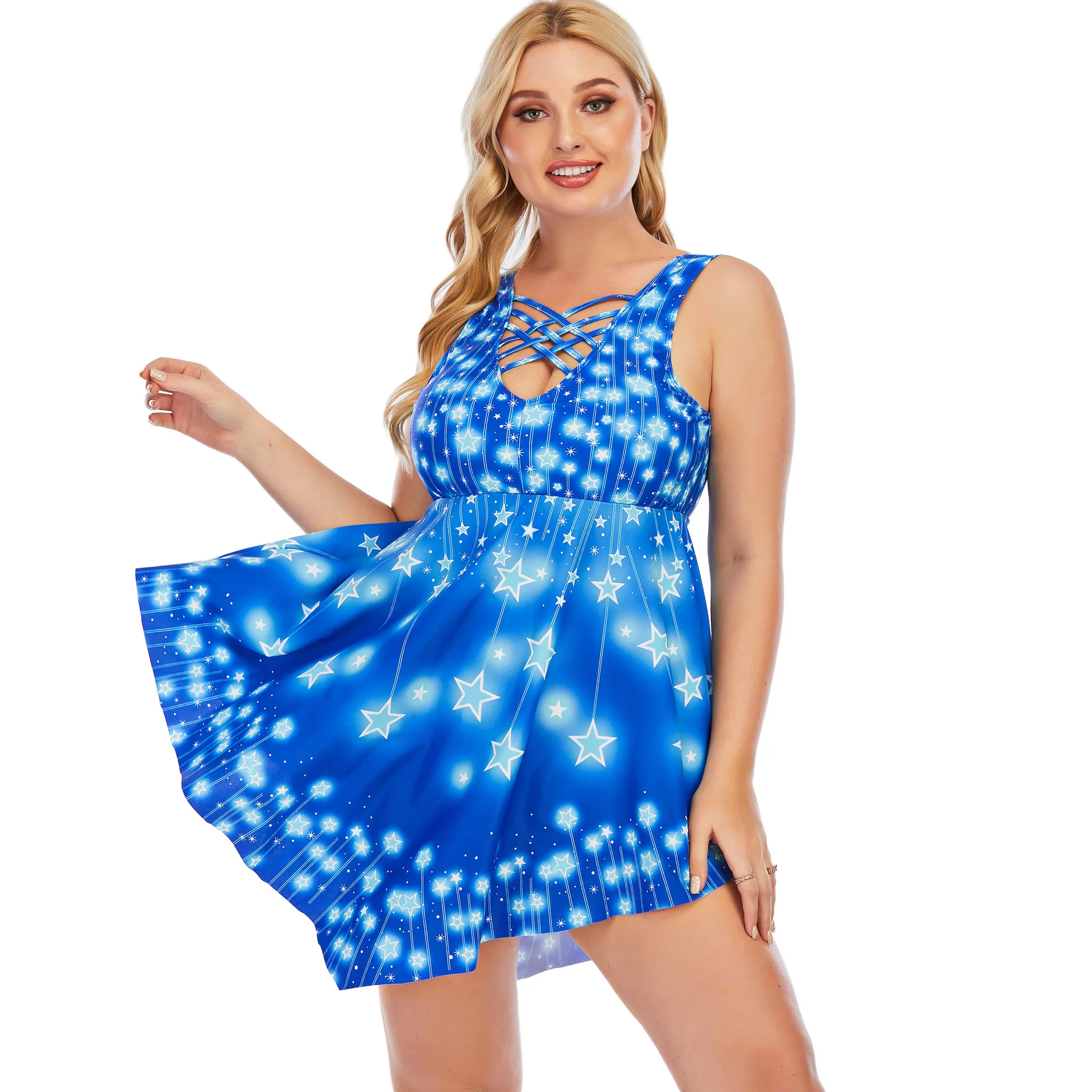 

2021 Plus Size Women's Swimsuit With Skirt Push Up Padded Large Size Tankini Sets 2 Piece Bikini Bottom Big Size Swimwear Dress