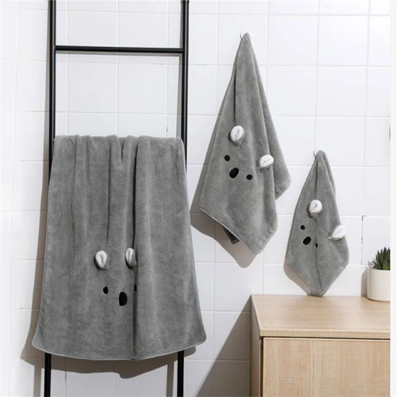 

TN 1PCS Super Soft Bath Towels For Adults Cute Bunny Large Towels Bathroom Tools Strong Water Absorption Quick Dry Free Shipping