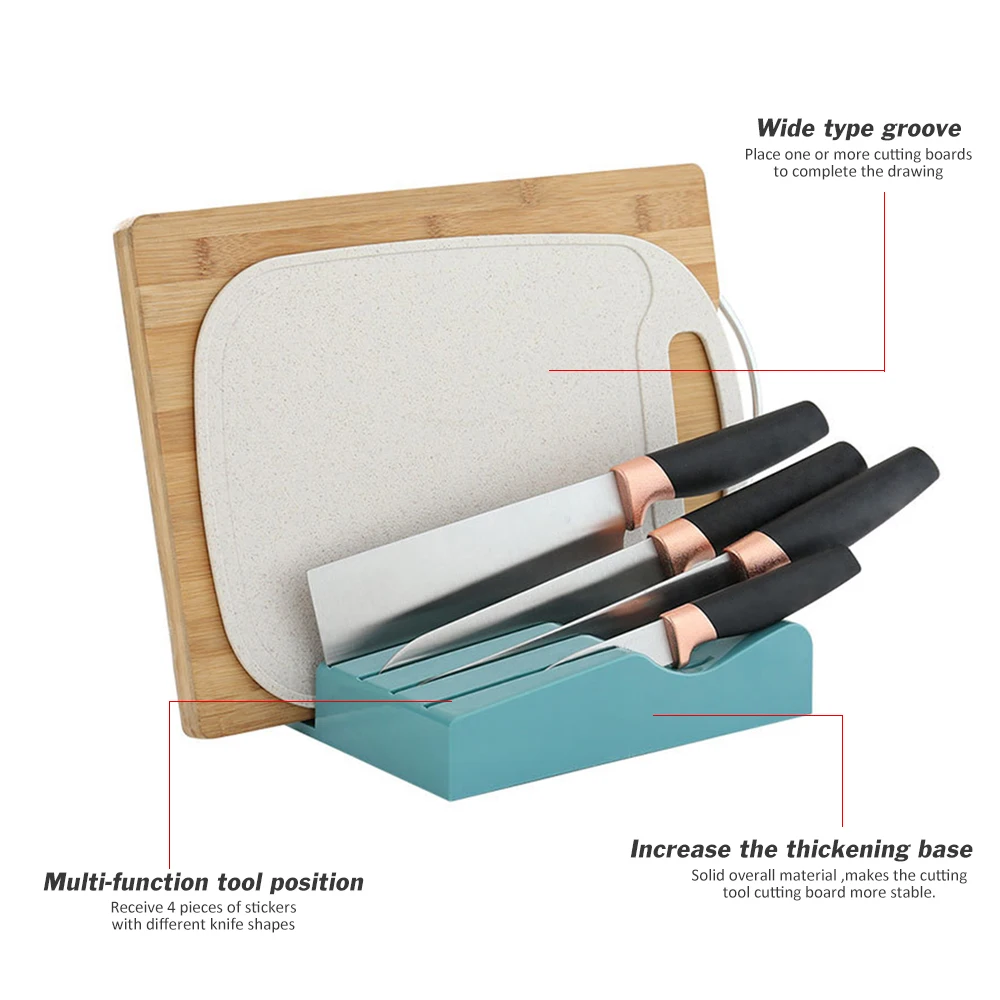 

Cutting Board Knife Stand Holder For Kitchen Plastic Knife Holder Stand Block with 4 Knife Slots Kitchen Tools Accessories