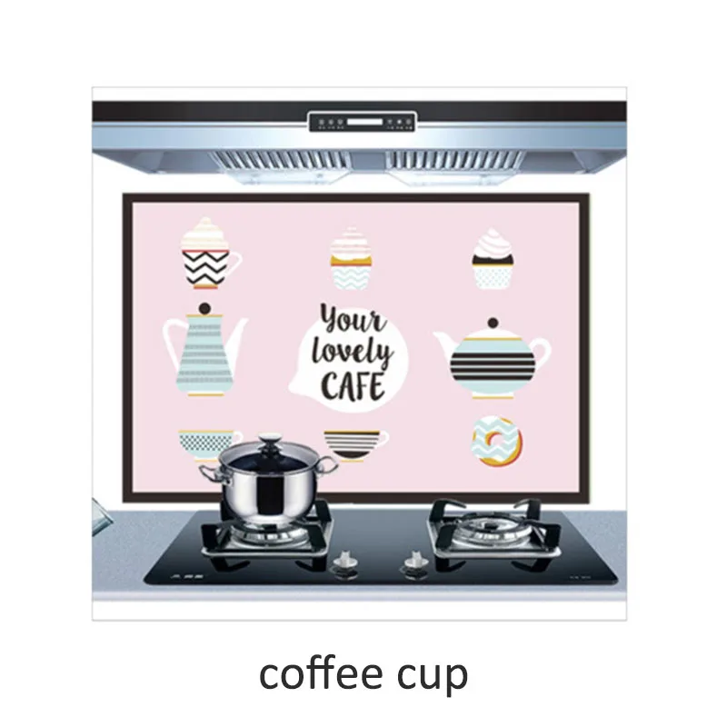 coffee cup Домашние обои милые, Мультяшные, прозрачные термостойкие масляные Наклейки 60*90 см водонепроницаемые самоклеящиеся наклейки на стены - Цвет: coffee cup
