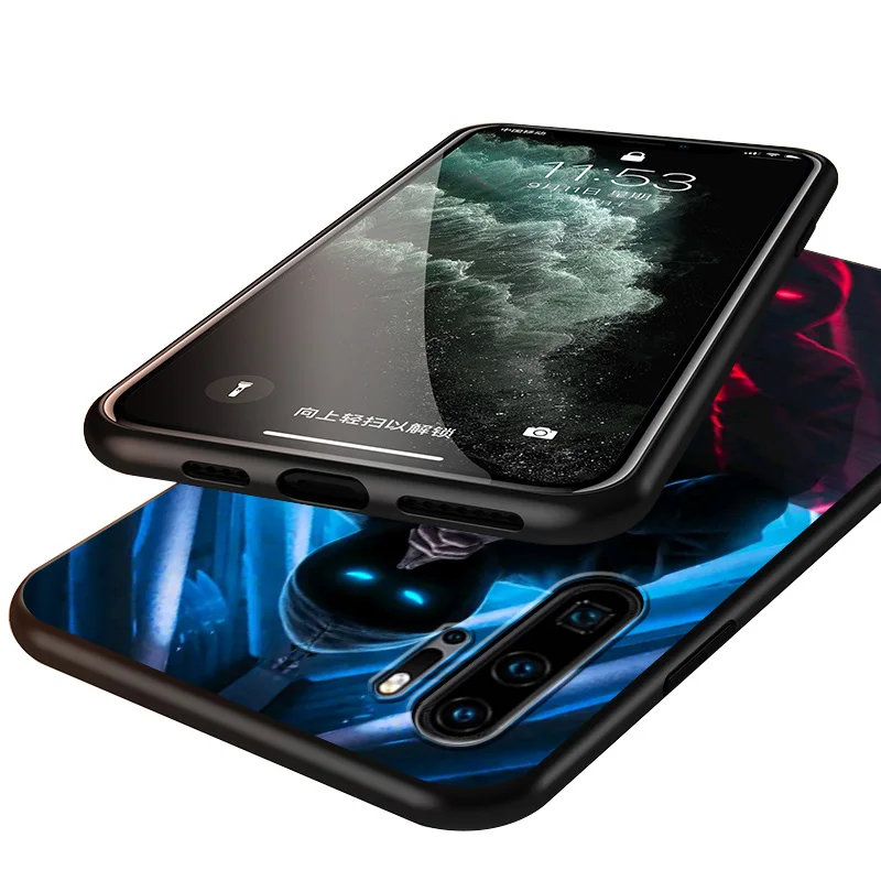 

Cool street hacker Silicone Cover For Huawei P40 P30 P20 Pro P10 P9 P8 Lite E Plus 2019 2017 5G Black Soft Phone Case