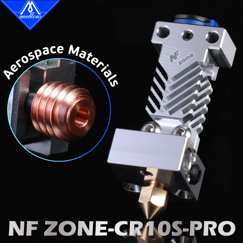 Price يانع NF Zone CR10S برو Hotend الفضاء المواد ل Creality CR10S برو مايكرو السويسري MK8 فوهة 3D طابعة أجزاء