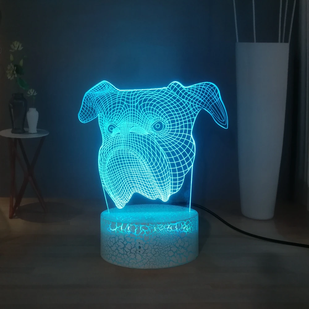 Прекрасный Мопс светодиодный ночной Светильник для детей милые рубашки