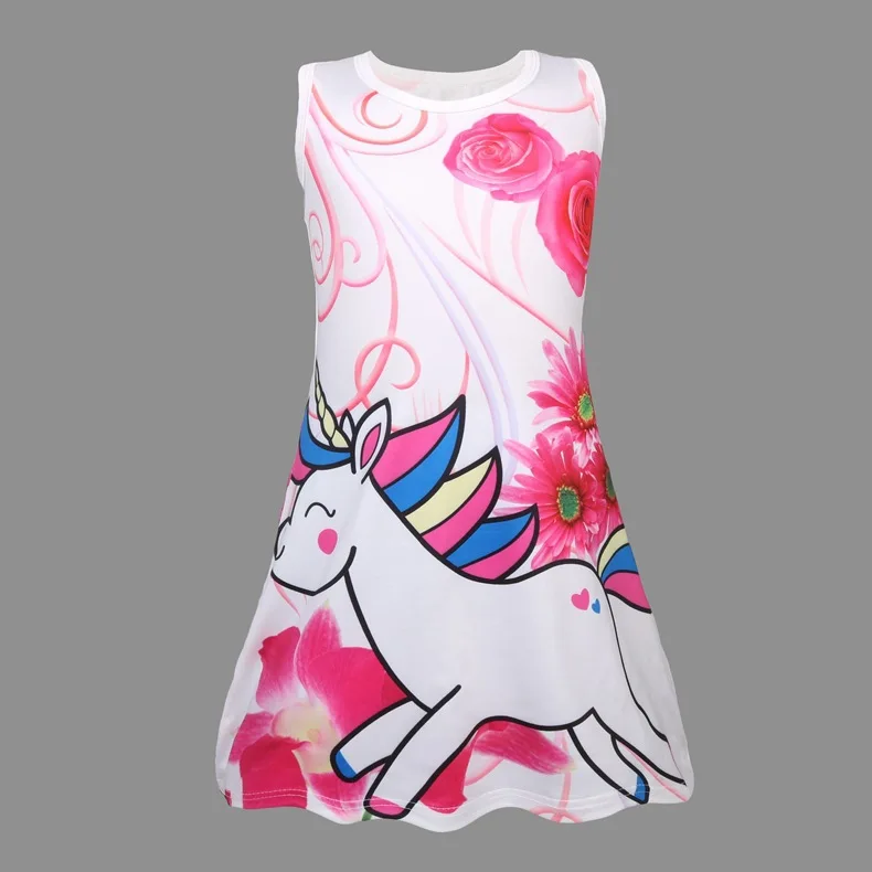 Новинка Розничная продажа платья для девочек с единорогом пижамы платье