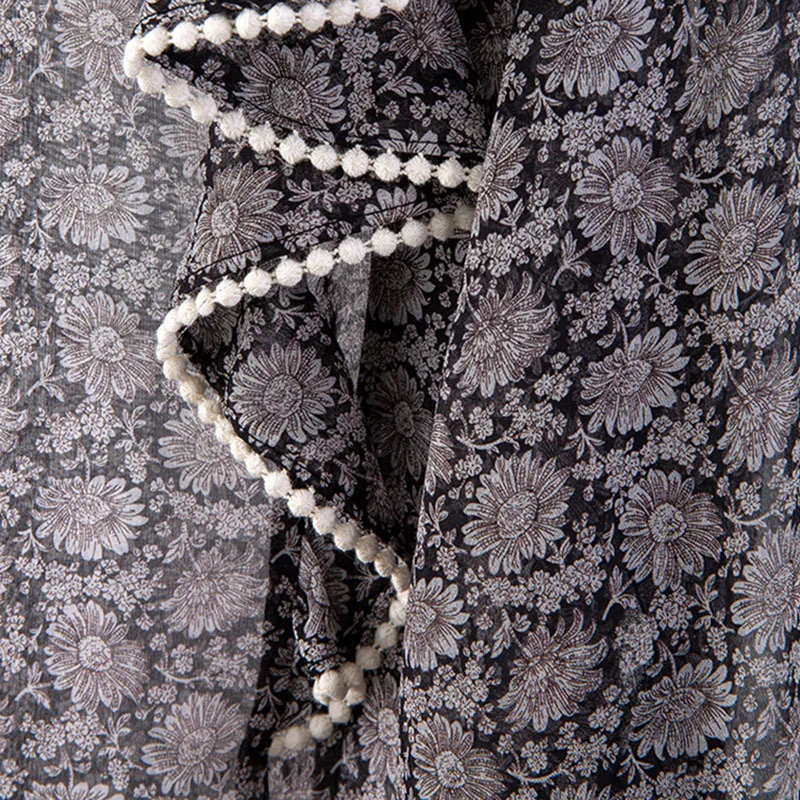 

DEAT Women Gray Ruffles Chiffon Blouse New Ruffled Long Puff Sleeve Slim High Waist Shirt Fashion Tide Summer 2021 7D001239