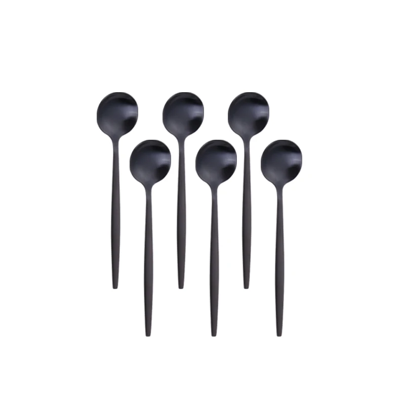 Lingeafey 7 Colors Stainless Steel Cutlery Complete Set 24 Pcs Black Tableware Fork Spoon Knife Dinnerware | Дом и сад