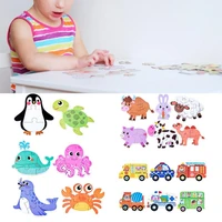 cartoon animal vehicle design wooden puzzle jigsaw kids educational toy gift baby educational toy kids christmas gift