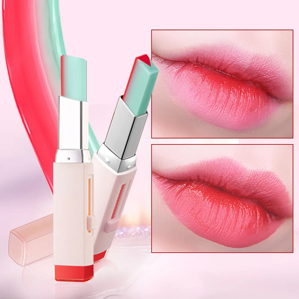 

Korean Fashion V Cutting Two Tone Bite Lipstick Tint Silky Moisturzing Nourishing Lipsticks Balm Lip Cosmetic Gradient Color
