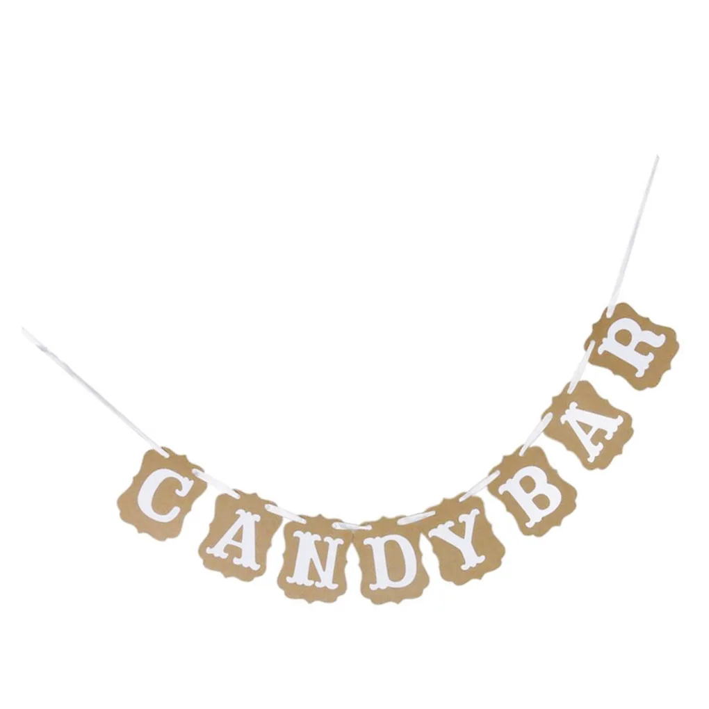 Настенное украшение для конфет баннер на день рождения гирлянда из крафт бумаги