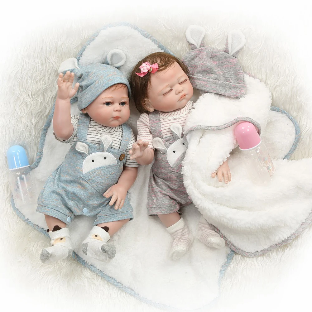 

Reborn Baby Lifelike Full Silicone Soft Body Reborn Baby with Teat Flexible Doll Toy Prop for Children Gifts Play House Game Sup